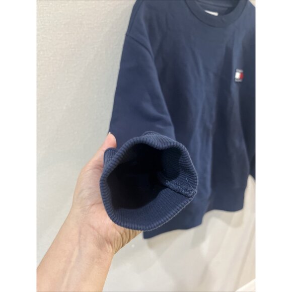 TOMMY HILFIGER Unisex Sweatshirt Jumper Small Navy Blue Cotton NWOT - Picture 9 of 9